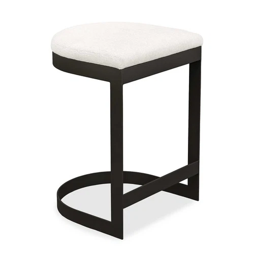 Uttermost 23948 Maude 17"W Olefin Counter Stool - Java Black / Taupe Gray - Picture 1 of 6