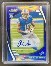 2021 Absolute Amon-Ra St. Brown Signature Rookies RC Spectrum Blue Auto #/50