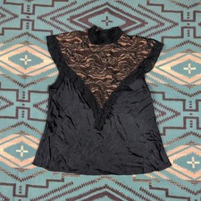 Y2K LOR 100 silk lace tank whimsigoth dark coquette sirencore Small