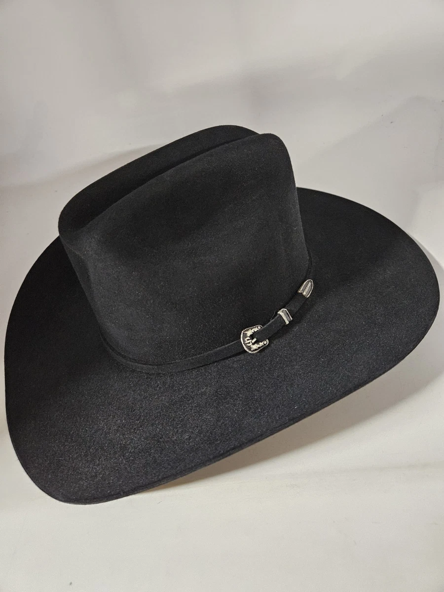Chapeau de cowboy noir en fausse fourrure