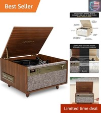 Century 6-in-1 Vinyl Record Player Music Center 3-Speed Turntable, CD C...