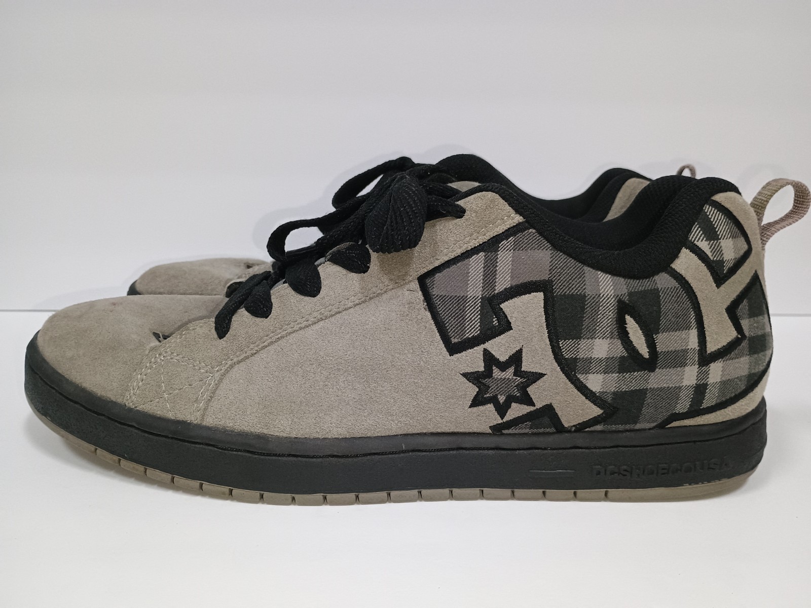 Dc Shoes Court Graffik SE 2011 Mens Size 13 Skate Shoes Gray Plaid Vintage image 7