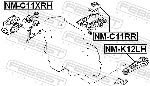 Fits FEBEST NM-C11XRH ENGINE BAG RIGHT NISSAN TIIDA JPN MAKE C11 2005 ⭐UK Stock⭐