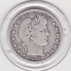 1907   O   Barber  Quarter  (90% Silver)  Coin