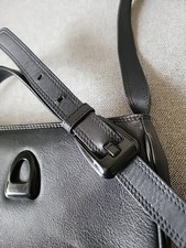 Lancel Paris 10" Black Leather Shoulder Crossbody Handbag Purse Luxury Designer 3