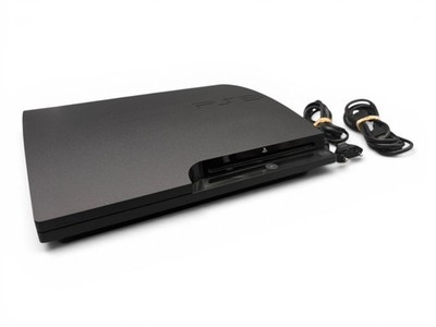 PlayStation 3 Konsole PS3 Slim Schwarz 320GB Stromkabel geprüft aussen gereingt