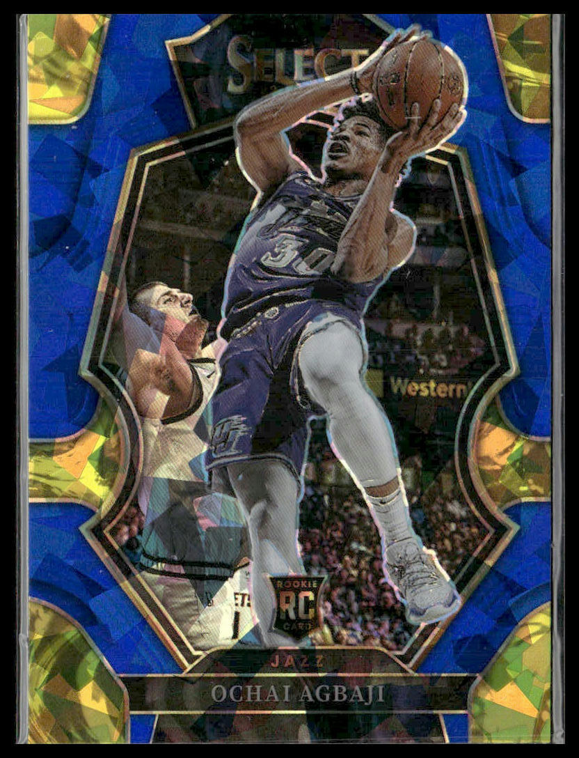 2022-23 Panini Select #199 Ochai Agbaji Blue Cracked Ice Prizms