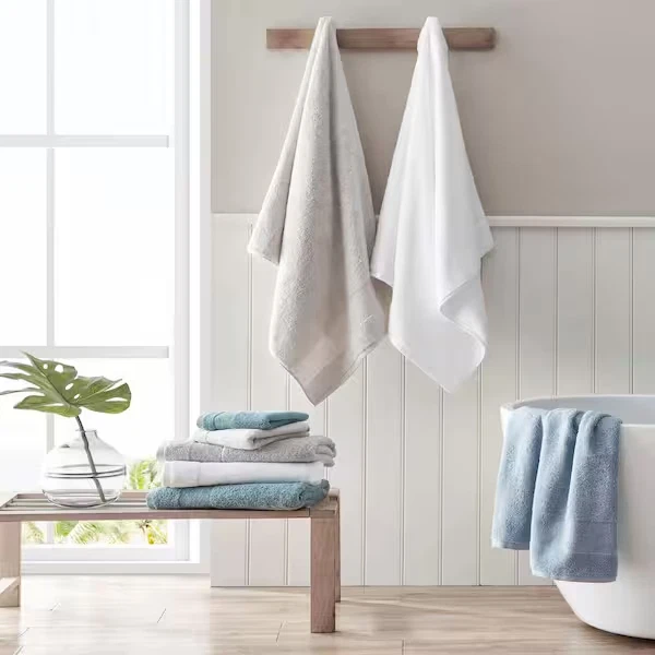 Tommy Bahama Island Retreat 6-Piece Blue Cotton Towel Set - Image 4 of 4