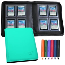 Vrsanok Toploader Binder 4 Pocket,Holds 128 Top Loaders,Top Loader Binder 4