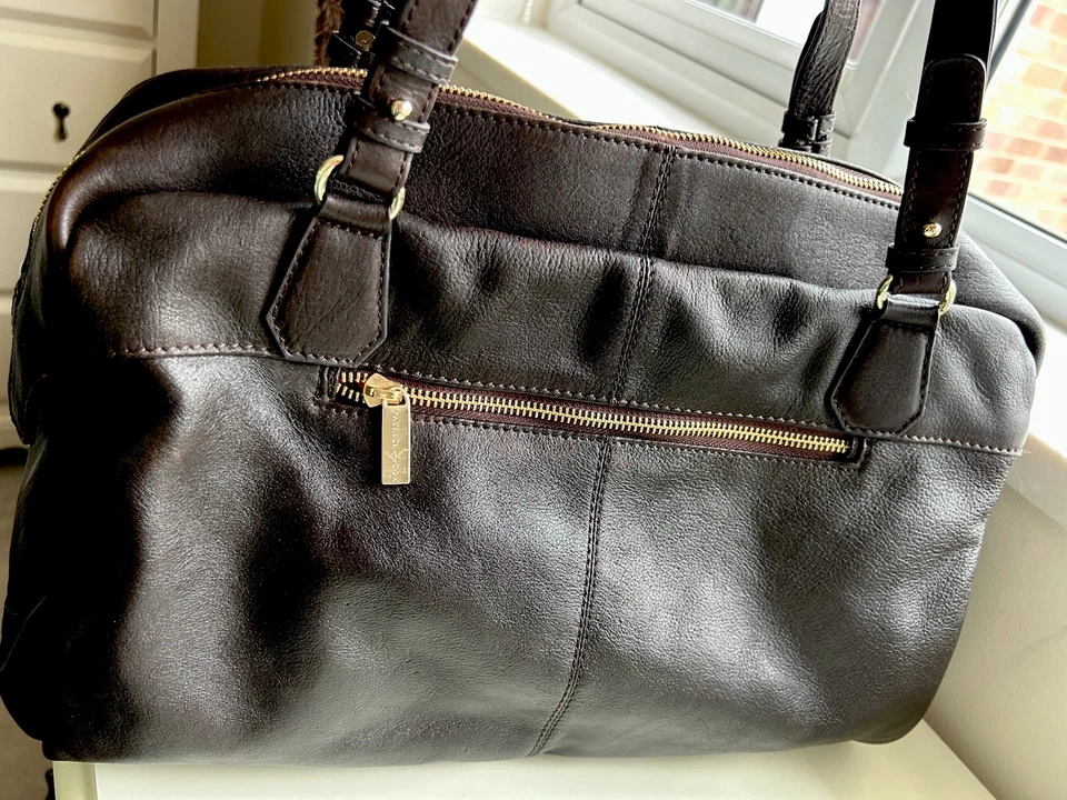 Patrick Cox Dark Brown Real Leather Double Handled Large Handbag - BNWT - Image 3 of 4
