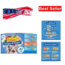 Purina Wet Cat Food Variety Pack, Oceans of Delight Flaked and Prime Filets 40PK