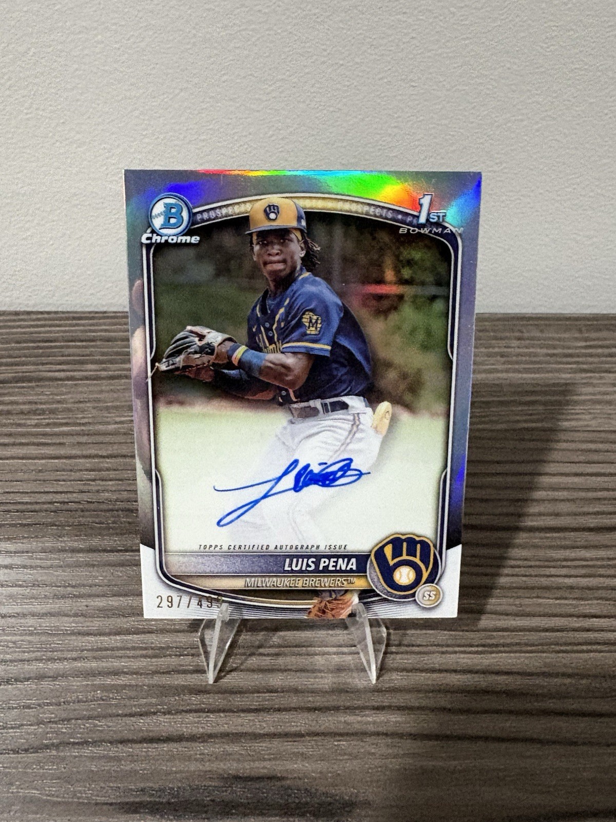 2025 BOWMAN CHROME LUIS PENA #CPA-LP REFRACTOR AUTO 1ST PROSPECT /499