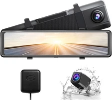 12" Touch Screen Front and Rear Dual Dash Camera for Cars Night Vision Parking