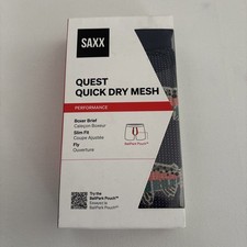 Saxx Quest Quick Dry Mesh Men's Size Small Boxer Brief Trout Fish Multi Performa