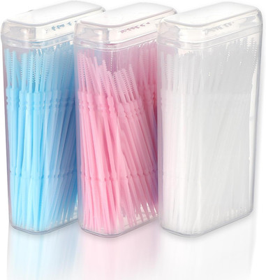 500Pcs Double Head Dental Floss Interdental Brush 2-In-1 Disposable Plastic Mult