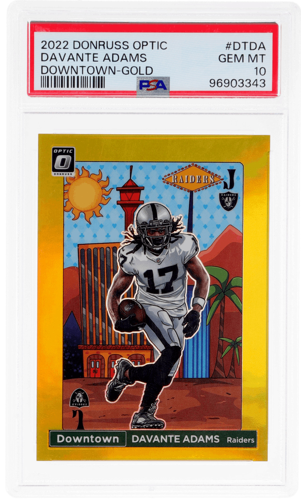 2022 Donruss Optic Davante Adams Downtown Gold #DT-DA /10 PSA 10