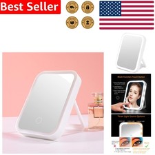 LED Vanity Mirror with Touch Control - 3 Color Modes  USB Rechargeable, Compact