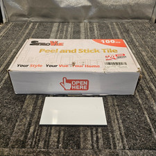  100 PIECES StyloVue Peel And Stick Backsplash For Kitchen, 3" x 6" - White