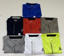 NEW Reebok Men  s Short Sleeve Performance Golf Polo Shirt Multiple Colors  Szs