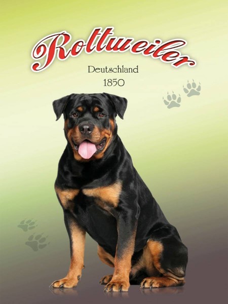 Holzschild 40X30 Cm Hund Rottweiler Deutschland 1850 Deko Geschenk Holz Schild-image