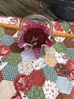 8” VTG Fenton Cranberry Snow Crest Thumbprint  Crimped Ruffled Basket — photo 5