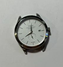USED Timex 41mm American Document quartz white dial no strap