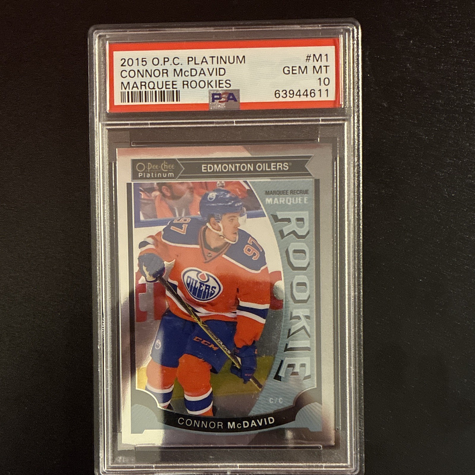 O-Pee-Chee Platinum 2015-16 Connor McDavid #M1 Marquee Rookies PSA 10 view 1