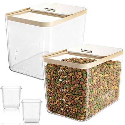 2 Pack 30 Lbs Airtight Dog Food Storage Container with 2 Scoops, Clear Cat Fo...