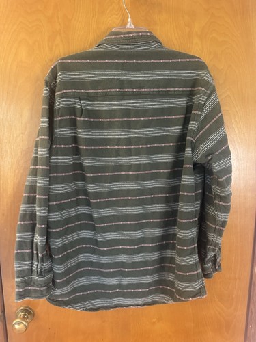 Woolrich Vintage Mens Button Down Shirt Olive Green Embroidered SZ L - Picture 4 of 10