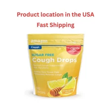 Amazon Basic Care Sugar Free Honey Lemon Cough Drops, 140 Count (Compare to Hall