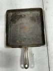 Early Wagner Ware cast iron griddle / skillet with square shape, 9" x 9" across