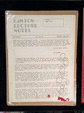 Rare Lawton Lecture Notes by Don Lawton from 1965