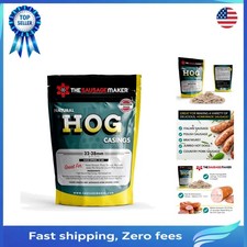 Natural Hog Sausage Casings 32-38mm for 25 Lbs Meat - Ideal for Backyard Chefs