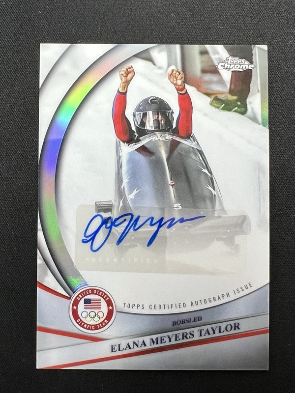 2026 Topps Chrome U.S. Winter Olympics Elana Meyers Taylor Refractor Auto