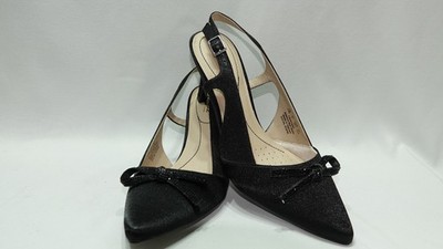 LifeStride Social Scene Slingbacks - Black Satin