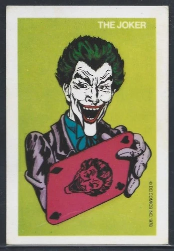 1978 British Whitman Batman Series JOKER Card DC Super Heroes VG