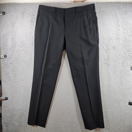 Prada Mens Black Virgin Wool Mohair Dress Pants Trousers Italy Size 54 36x32