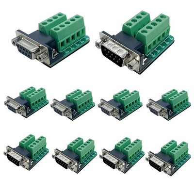 10 Stück Lötfreier DB9-Stecker, RS232 D-SUB Seriell auf 2-Reihigen 9-Polige4131