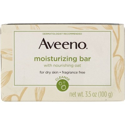 4 Pack Aveeno Moisturizing Bar Soap, Fragrance Free, 3.5 oz