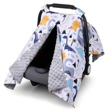 Baby Car Seat Cover, Carseat Covers Baby Boy, Minky Infant Car Seat H-Dinosaur