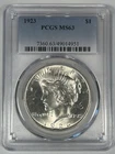 1923 Peace Silver $1 Dollar Coin PCGS MS 63