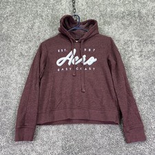 Aeropostale Hoodie Womens XS Maroon Fleece Pullover Aero 1987 East Coast Logo