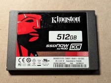 512GB SSD 2.5" SATA 100% Life Remaining Kingston KC400 Solid State Drive