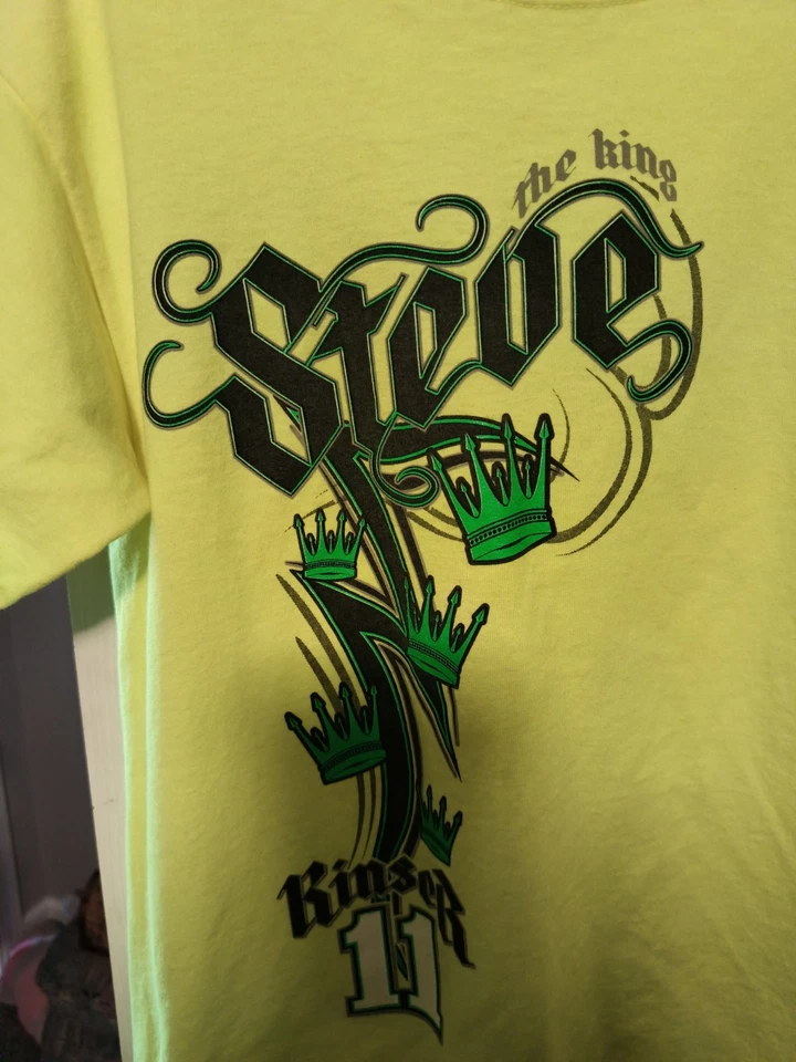 Camiseta Steve Kinser The King #11 Doble Cara (Juventud Grande) (Amarillo Brillante) Foto 2 de 4