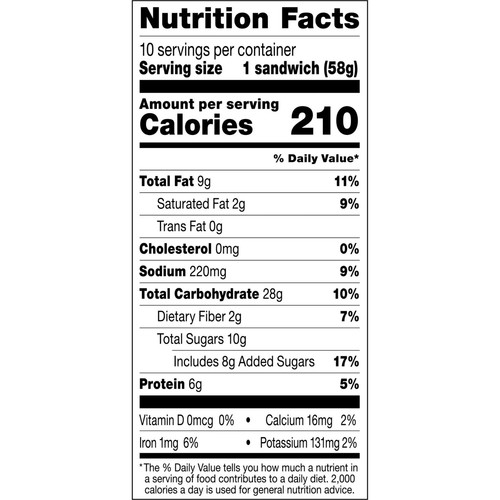 Smucker's Uncrustables Erdnussbutter & Traubengelee Sandwiches, 10 Stück, 2 Oz. - Bild 10 von 10