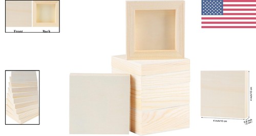 Unfinished Wood Panels for Painting - 4 x 4 Inch - Pack of 8 - Arts & Crafts Use - Picture 2 of 10