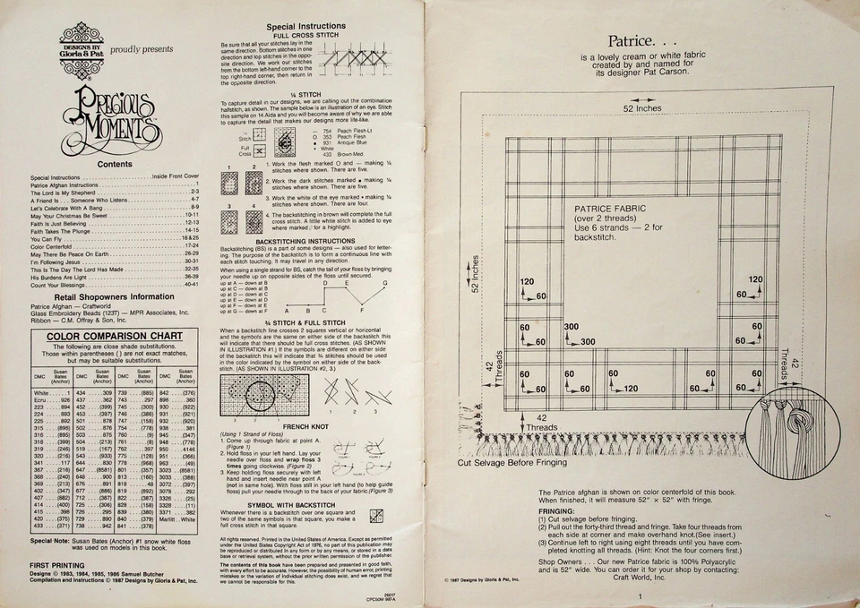 Precious Moments The Lord Is My Shepherd Cross Stitch Pattern By Gloria & Pat - Image 2 of 4