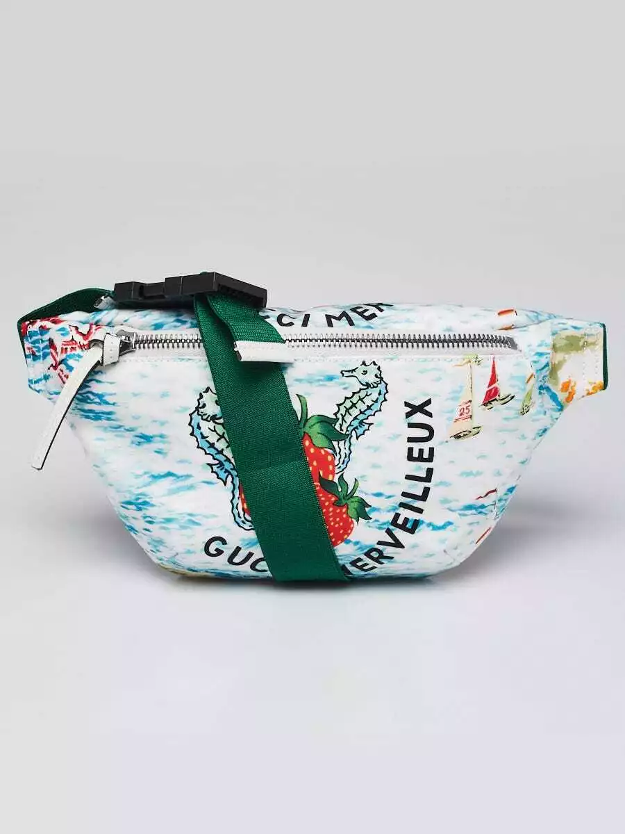 Sac ceinture pour enfants Gucci en nylon imprimé blanc Gucci Merveilleux