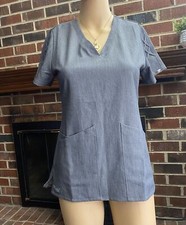 Grey  s Anatomy By Barco Size XXS gray Scrub Top Short Sleeve V Neck Pockets