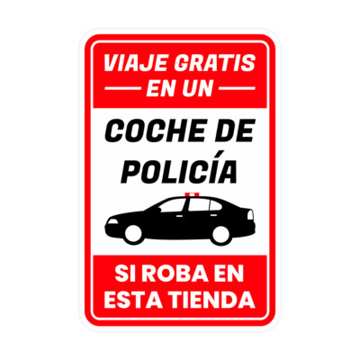 Portrait Round Plus Viaje Gratis En Un Coche de Policía Si Roba En Esta Tienda